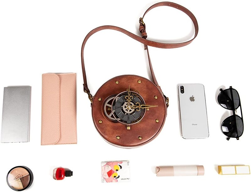 Valentoria Messenger Bag Leather Retro Briefcase Steampunk Crossbody Shoulder Purse Satchel for Women Lolita Gothic Costume Accessory - Image 4
